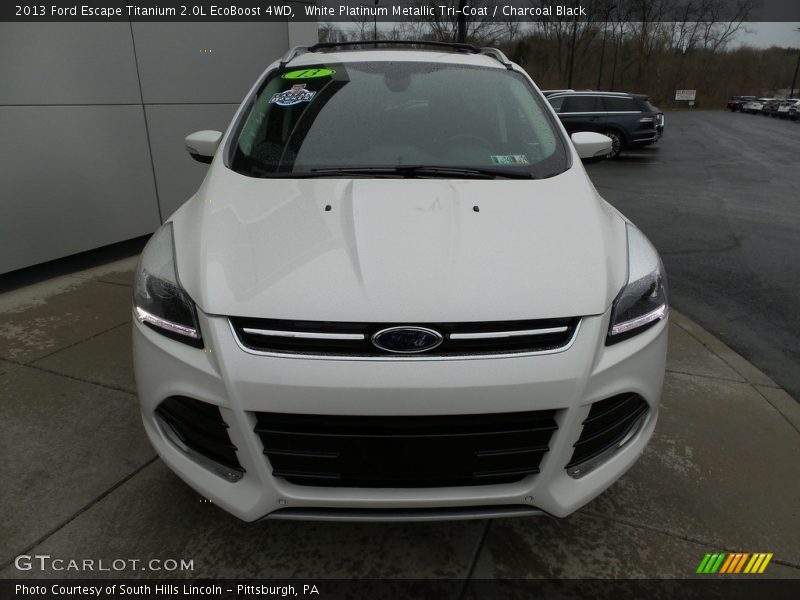 White Platinum Metallic Tri-Coat / Charcoal Black 2013 Ford Escape Titanium 2.0L EcoBoost 4WD