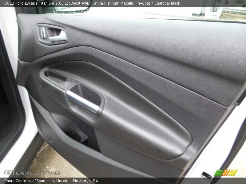 White Platinum Metallic Tri-Coat / Charcoal Black 2013 Ford Escape Titanium 2.0L EcoBoost 4WD