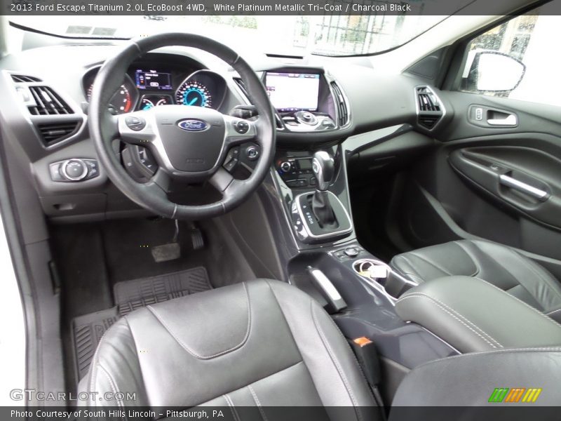 White Platinum Metallic Tri-Coat / Charcoal Black 2013 Ford Escape Titanium 2.0L EcoBoost 4WD