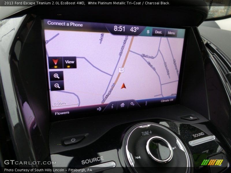 White Platinum Metallic Tri-Coat / Charcoal Black 2013 Ford Escape Titanium 2.0L EcoBoost 4WD