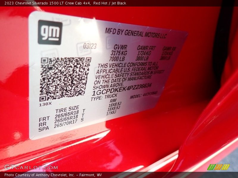 Red Hot / Jet Black 2023 Chevrolet Silverado 1500 LT Crew Cab 4x4