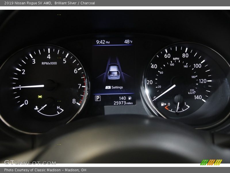 Brilliant Silver / Charcoal 2019 Nissan Rogue SV AWD