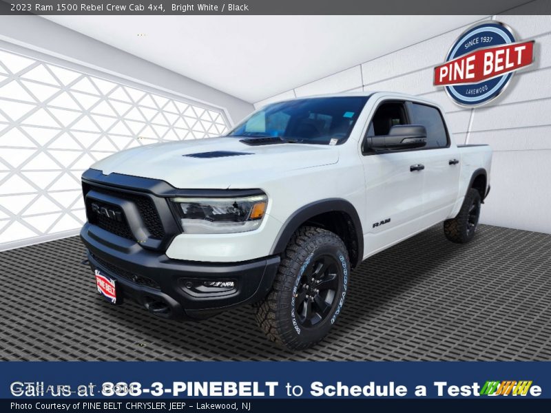 Bright White / Black 2023 Ram 1500 Rebel Crew Cab 4x4