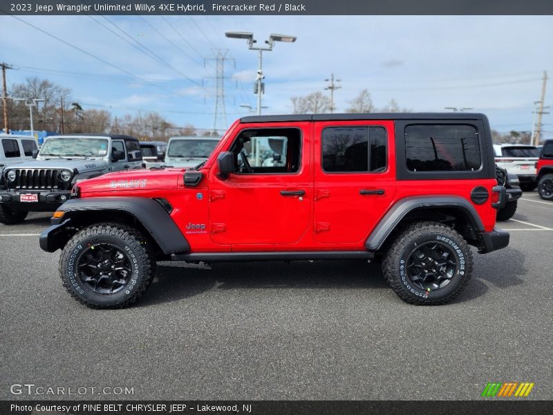 Firecracker Red / Black 2023 Jeep Wrangler Unlimited Willys 4XE Hybrid