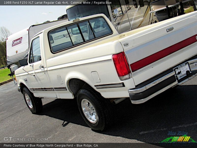 Colonial White / Regatta Blue 1988 Ford F150 XLT Lariat Regular Cab 4x4