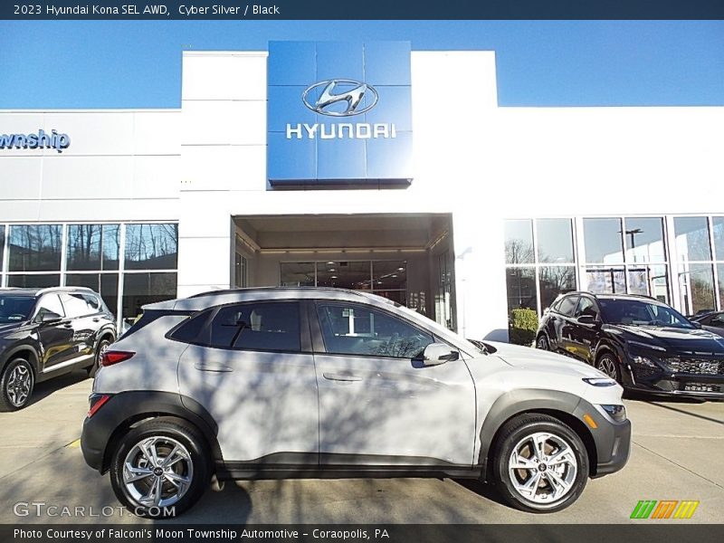 Cyber Silver / Black 2023 Hyundai Kona SEL AWD