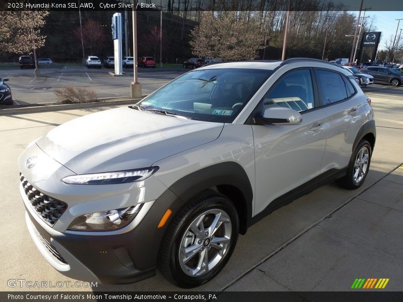 Cyber Silver / Black 2023 Hyundai Kona SEL AWD