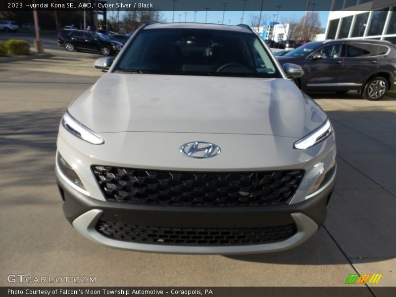 Cyber Silver / Black 2023 Hyundai Kona SEL AWD