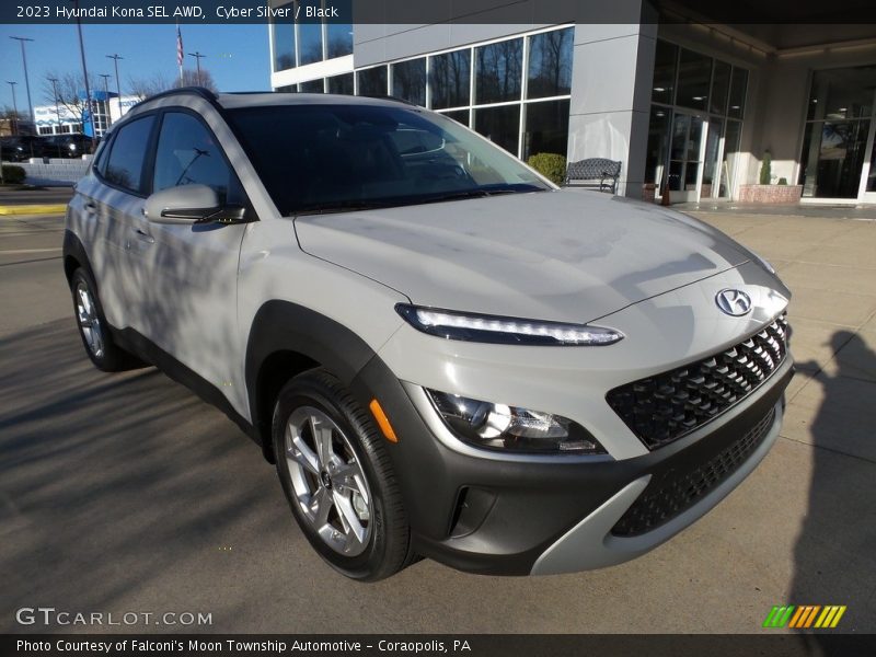 Cyber Silver / Black 2023 Hyundai Kona SEL AWD