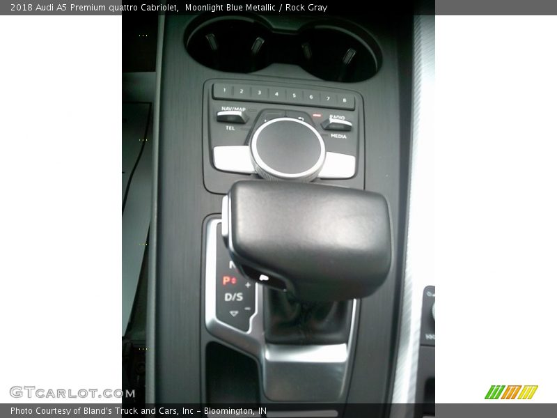 Moonlight Blue Metallic / Rock Gray 2018 Audi A5 Premium quattro Cabriolet