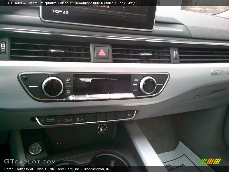 Moonlight Blue Metallic / Rock Gray 2018 Audi A5 Premium quattro Cabriolet