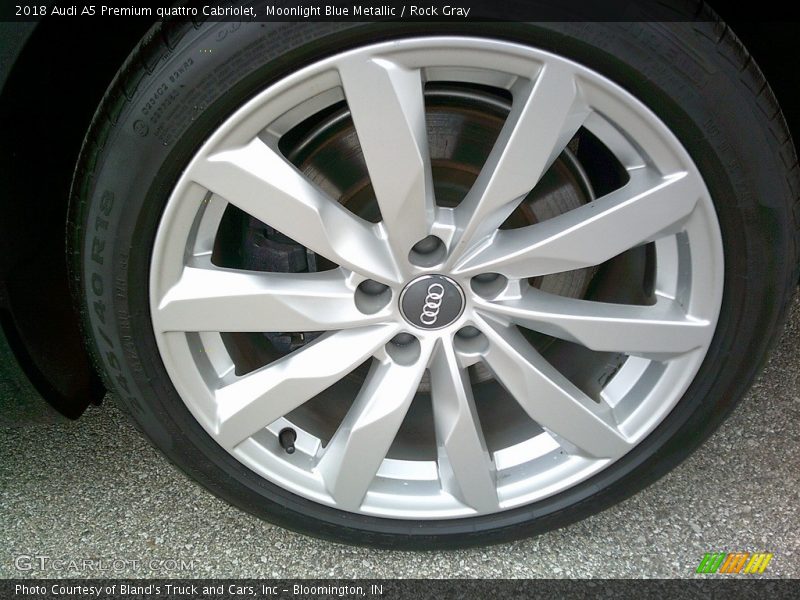 Moonlight Blue Metallic / Rock Gray 2018 Audi A5 Premium quattro Cabriolet