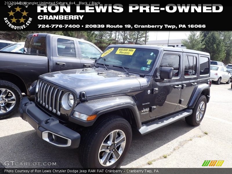 Black / Black 2022 Jeep Wrangler Unlimited Sahara 4x4
