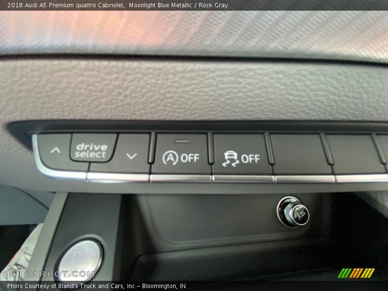 Moonlight Blue Metallic / Rock Gray 2018 Audi A5 Premium quattro Cabriolet