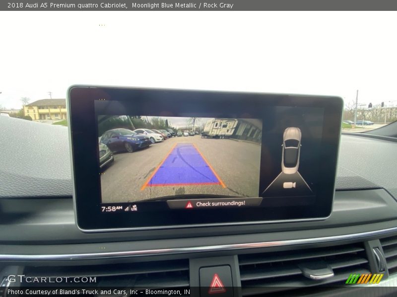 Moonlight Blue Metallic / Rock Gray 2018 Audi A5 Premium quattro Cabriolet