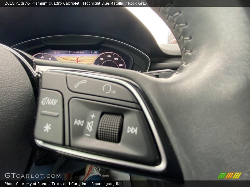 Moonlight Blue Metallic / Rock Gray 2018 Audi A5 Premium quattro Cabriolet