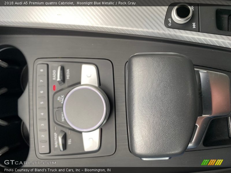 Moonlight Blue Metallic / Rock Gray 2018 Audi A5 Premium quattro Cabriolet