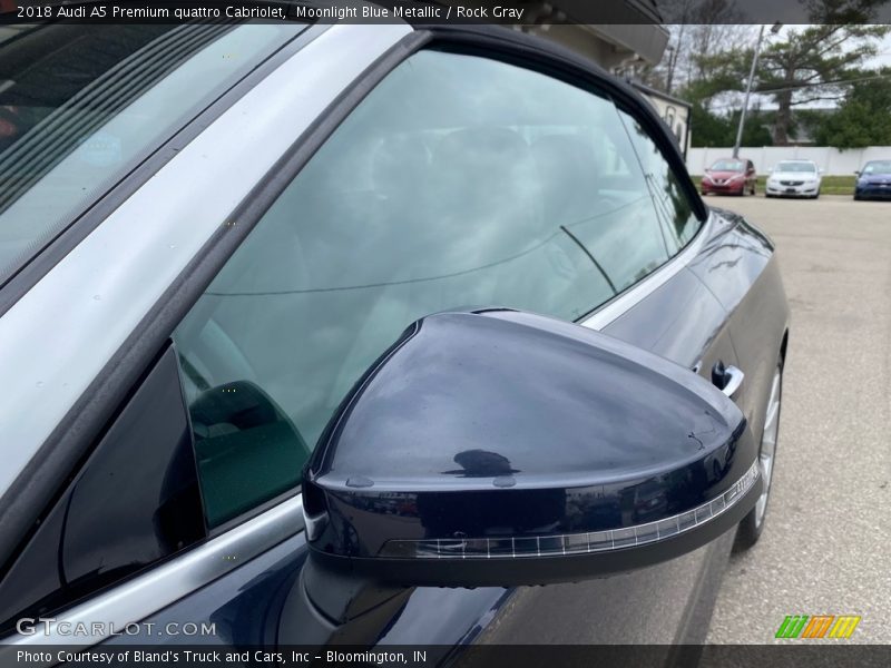 Moonlight Blue Metallic / Rock Gray 2018 Audi A5 Premium quattro Cabriolet