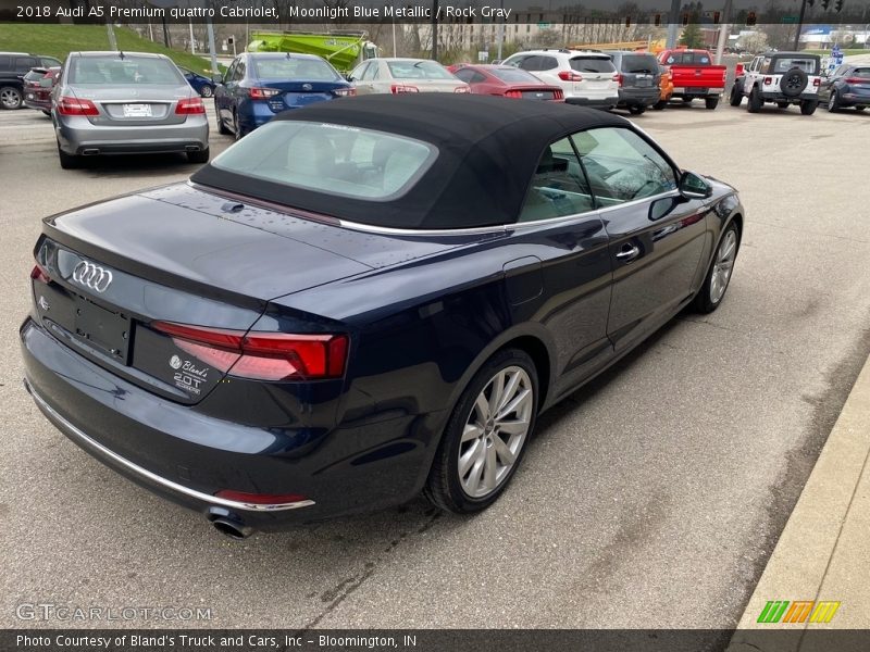 Moonlight Blue Metallic / Rock Gray 2018 Audi A5 Premium quattro Cabriolet