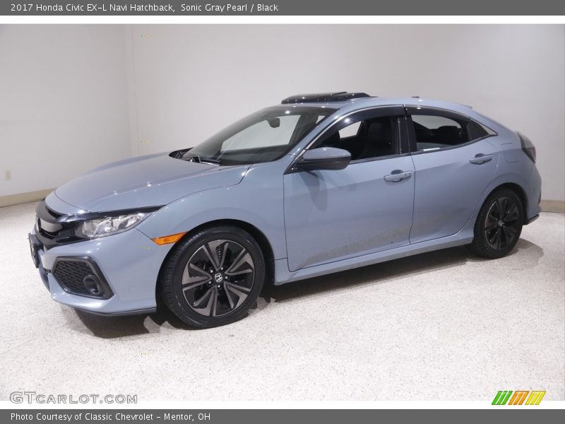 Sonic Gray Pearl / Black 2017 Honda Civic EX-L Navi Hatchback