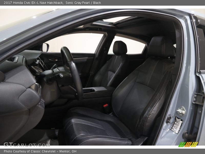 Sonic Gray Pearl / Black 2017 Honda Civic EX-L Navi Hatchback