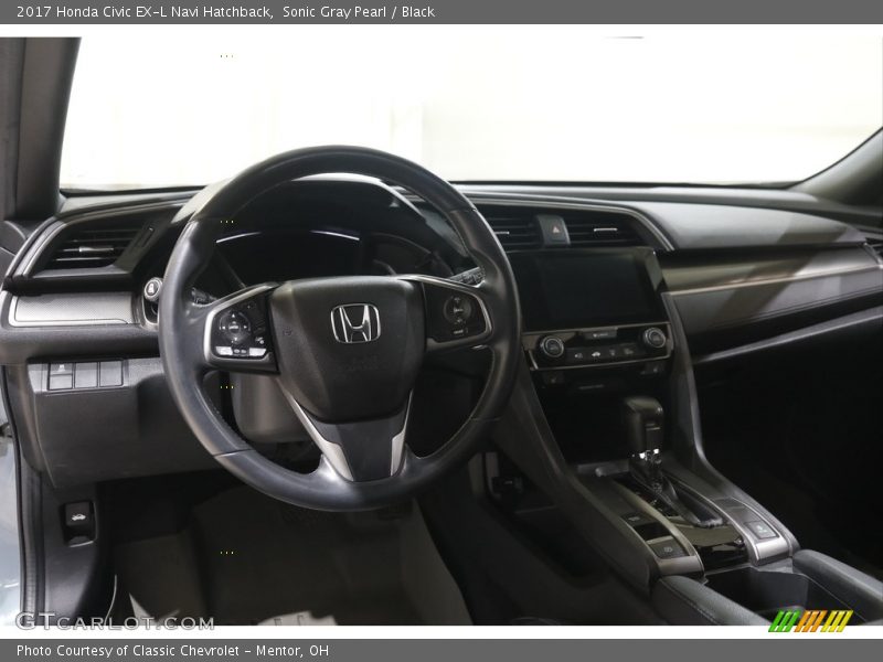 Sonic Gray Pearl / Black 2017 Honda Civic EX-L Navi Hatchback