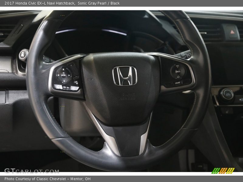 Sonic Gray Pearl / Black 2017 Honda Civic EX-L Navi Hatchback