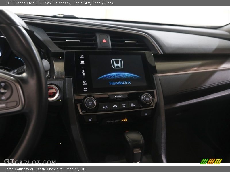 Sonic Gray Pearl / Black 2017 Honda Civic EX-L Navi Hatchback