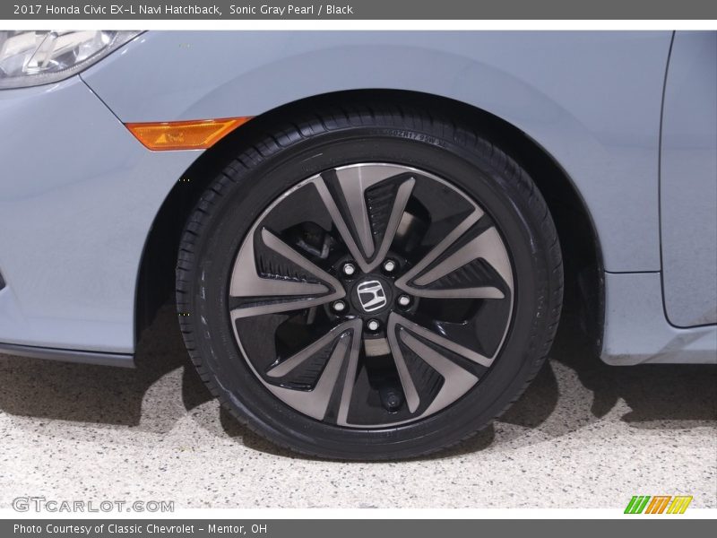 Sonic Gray Pearl / Black 2017 Honda Civic EX-L Navi Hatchback