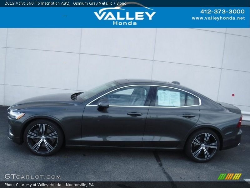 Osmium Grey Metallic / Blond 2019 Volvo S60 T6 Inscription AWD