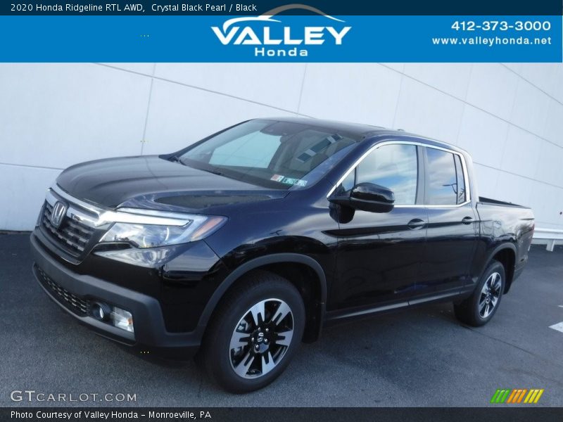 Crystal Black Pearl / Black 2020 Honda Ridgeline RTL AWD