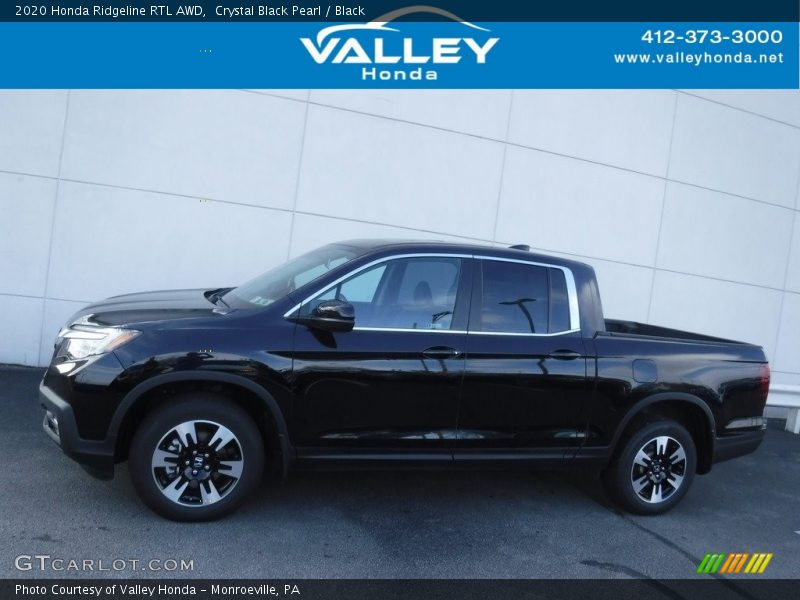 Crystal Black Pearl / Black 2020 Honda Ridgeline RTL AWD