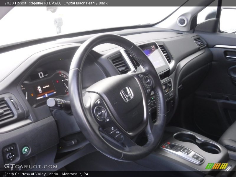 Crystal Black Pearl / Black 2020 Honda Ridgeline RTL AWD