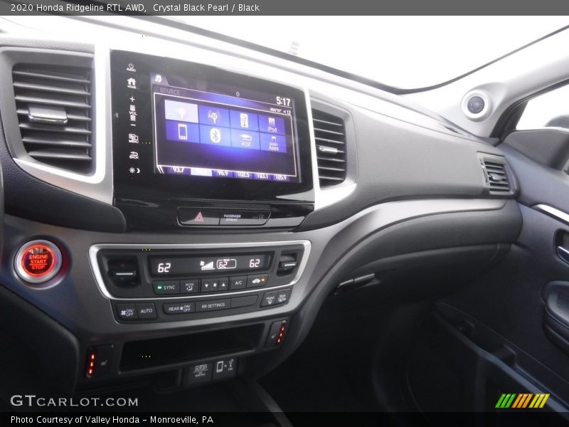 Crystal Black Pearl / Black 2020 Honda Ridgeline RTL AWD