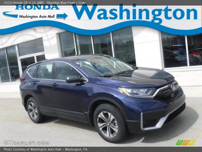 Obsidian Blue Pearl / Gray 2020 Honda CR-V LX AWD
