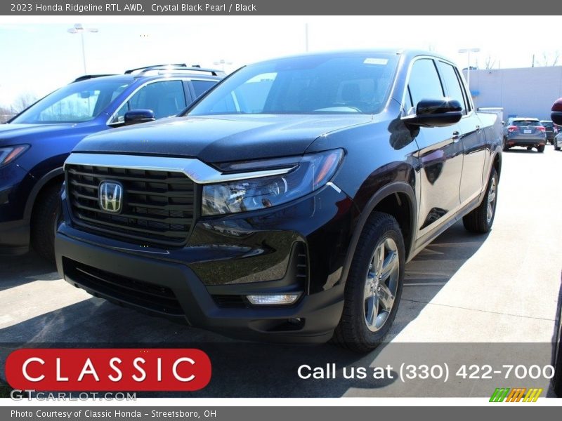 Crystal Black Pearl / Black 2023 Honda Ridgeline RTL AWD