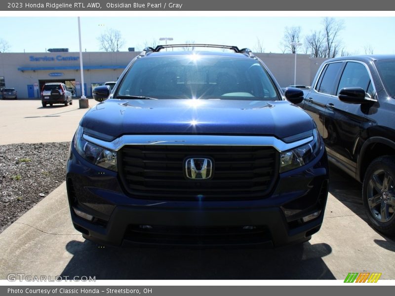 Obsidian Blue Pearl / Gray 2023 Honda Ridgeline RTL AWD