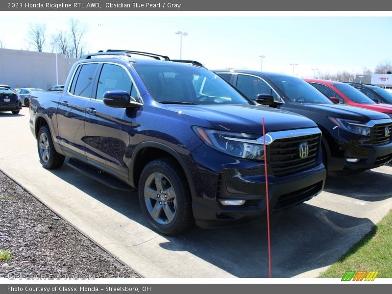 Obsidian Blue Pearl / Gray 2023 Honda Ridgeline RTL AWD