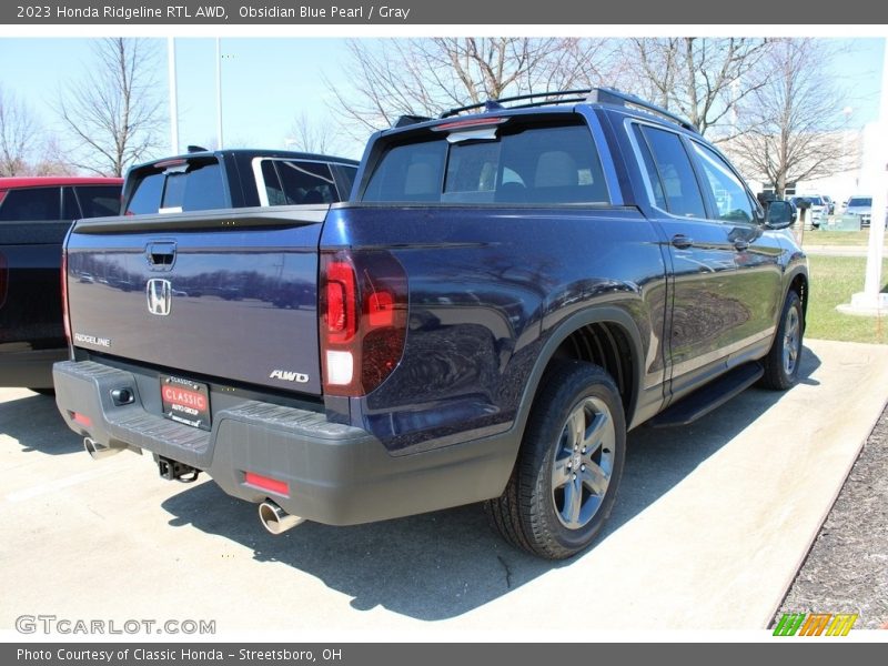 Obsidian Blue Pearl / Gray 2023 Honda Ridgeline RTL AWD