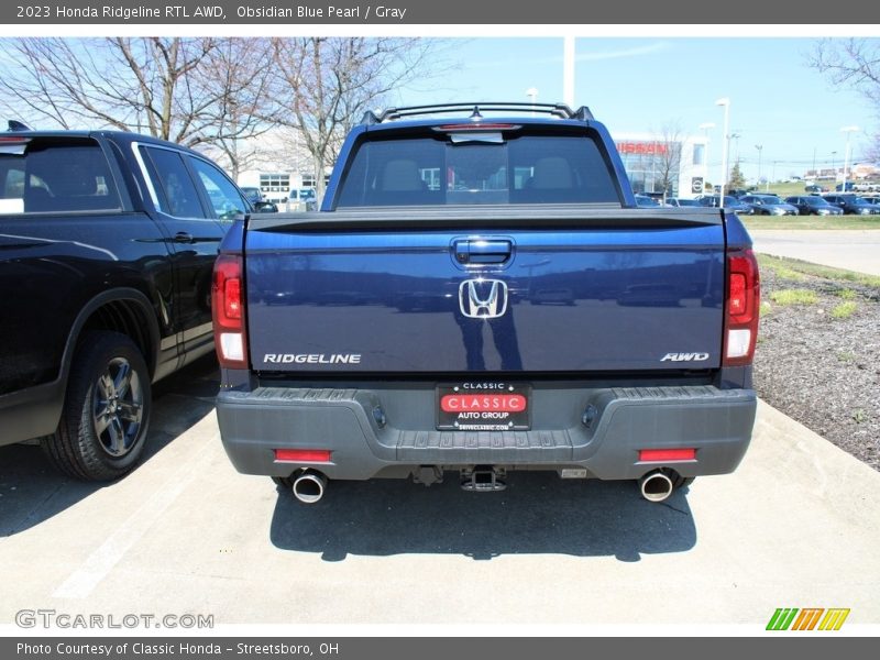 Obsidian Blue Pearl / Gray 2023 Honda Ridgeline RTL AWD