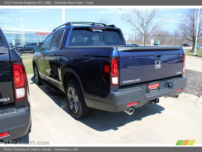Obsidian Blue Pearl / Gray 2023 Honda Ridgeline RTL AWD