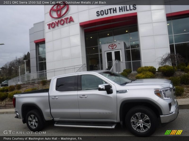 Quicksilver Metallic / Jet Black 2021 GMC Sierra 1500 SLE Crew Cab 4WD