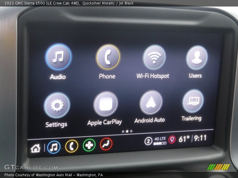 Quicksilver Metallic / Jet Black 2021 GMC Sierra 1500 SLE Crew Cab 4WD