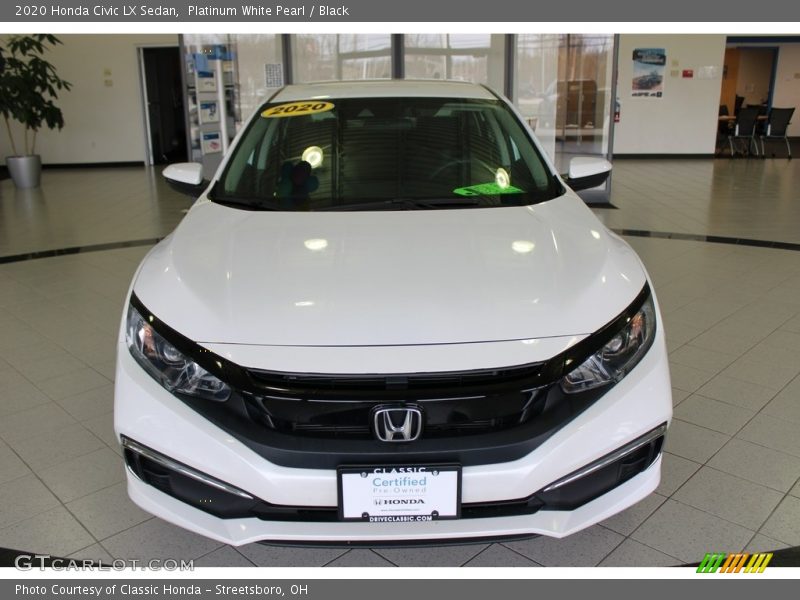 Platinum White Pearl / Black 2020 Honda Civic LX Sedan