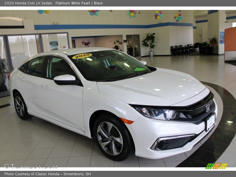 Platinum White Pearl / Black 2020 Honda Civic LX Sedan