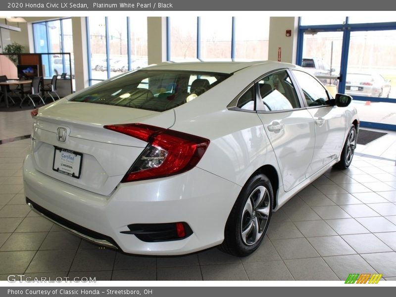 Platinum White Pearl / Black 2020 Honda Civic LX Sedan