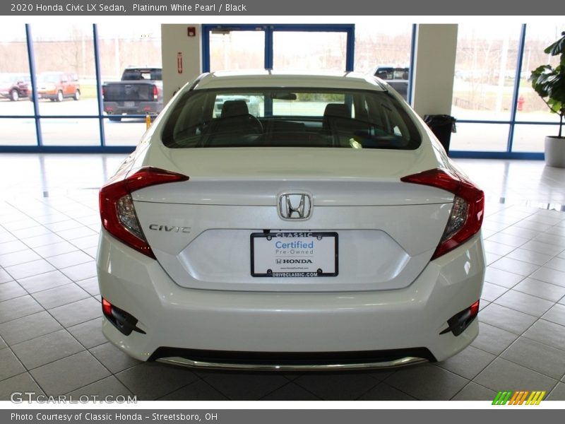 Platinum White Pearl / Black 2020 Honda Civic LX Sedan