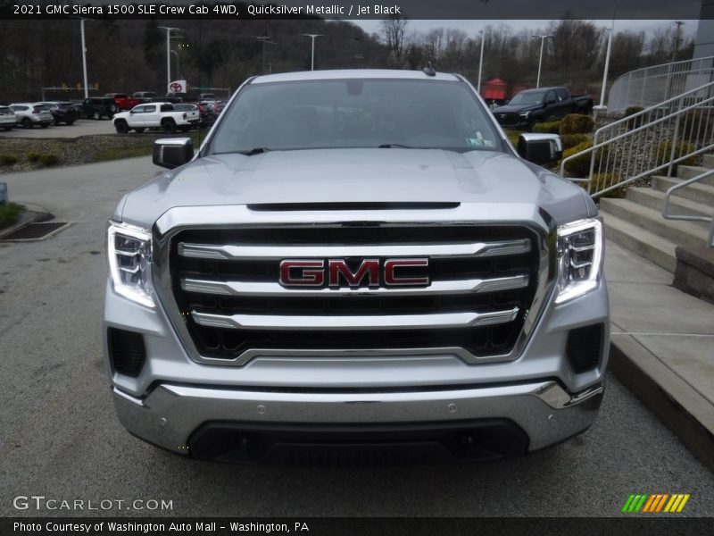Quicksilver Metallic / Jet Black 2021 GMC Sierra 1500 SLE Crew Cab 4WD