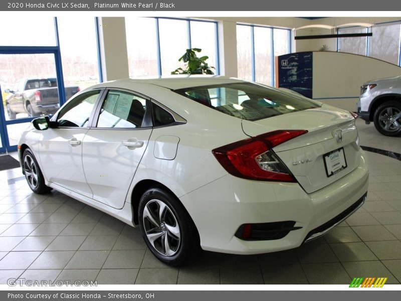 Platinum White Pearl / Black 2020 Honda Civic LX Sedan