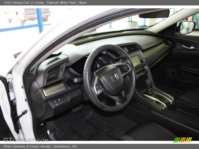 Platinum White Pearl / Black 2020 Honda Civic LX Sedan